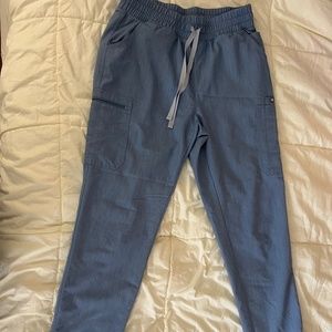 FIGS Women's Heather Indigo Yola High Waisted Scrub Pants Medium
